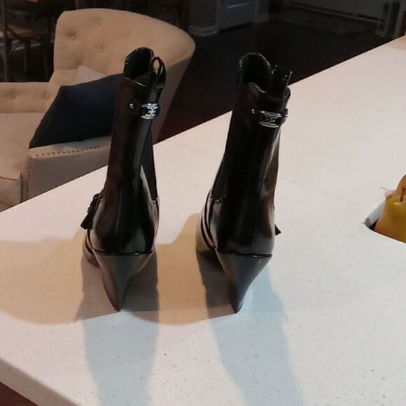 Sam Edelman black patent leather Suzette 3 1/2" heel ankle boot size 6 1/2 NWT - Picture 7 of 8